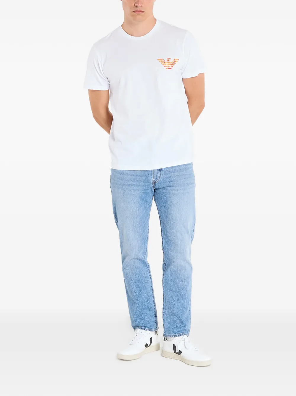 Ea7 Logo-print T-shirt In White
