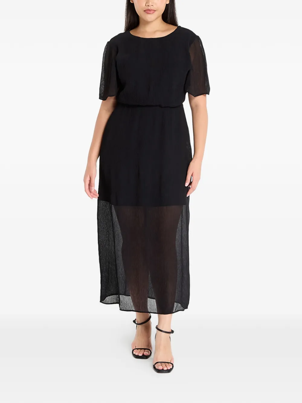 SAMSOE SAMSOE Strukturiertes Salucindy Midikleid mit Cut-Out - Schwarz