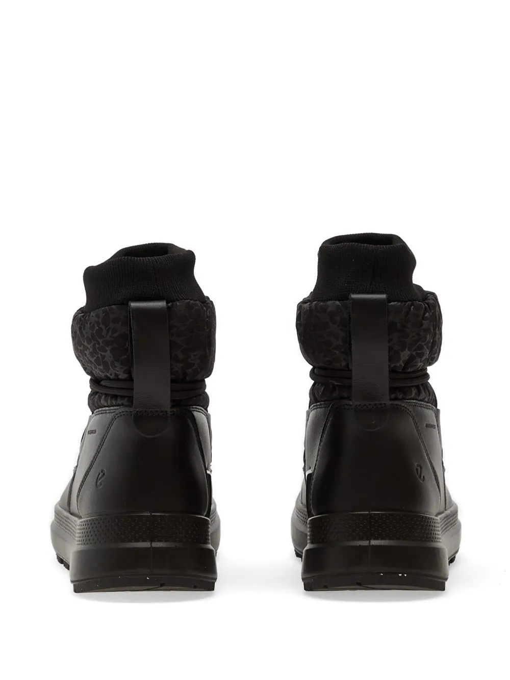 ECCO Solice laarzen met luipaardprint en trekkoord Zwart