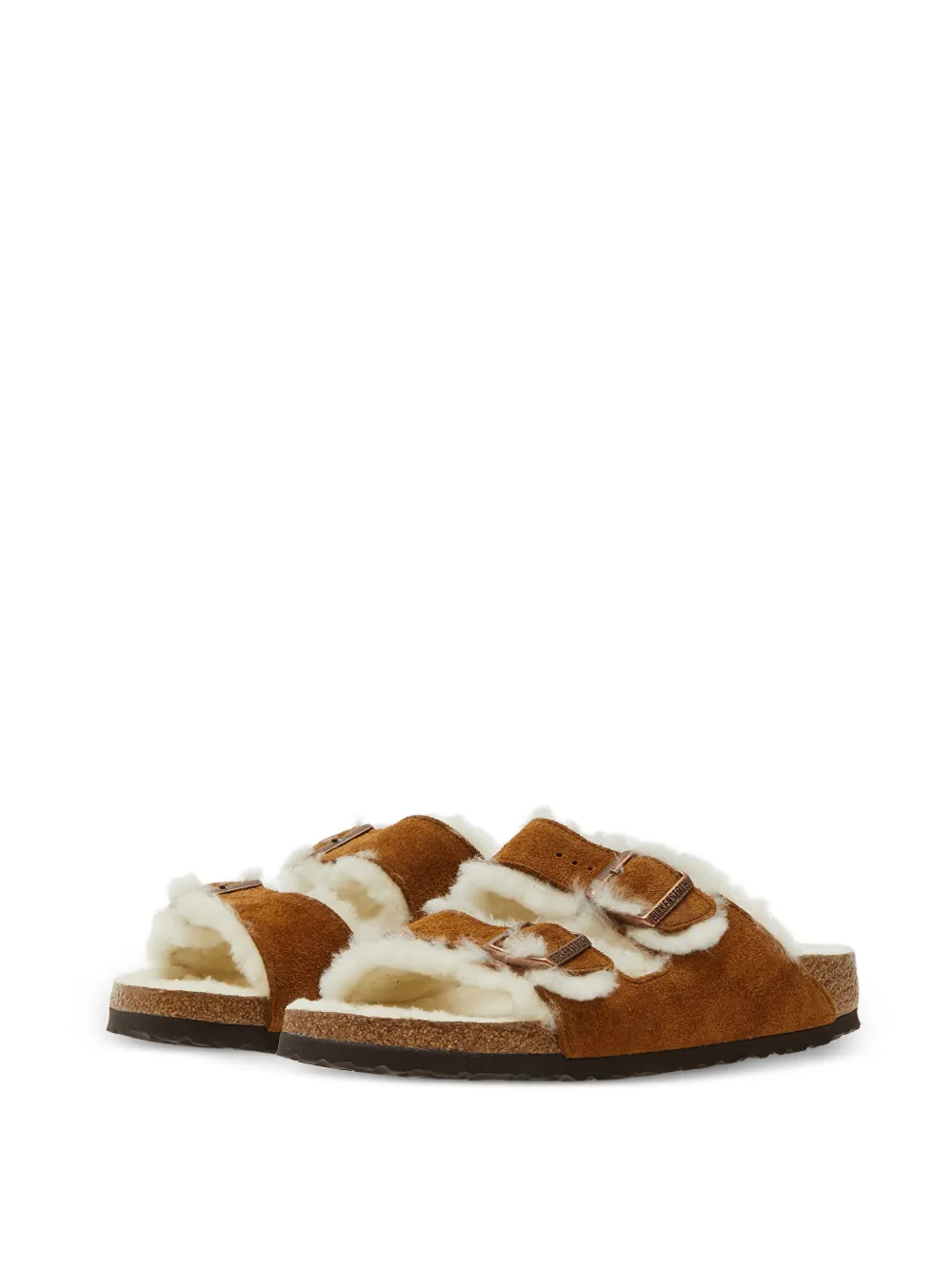 Birkenstock Arizona lammy sandalen Bruin
