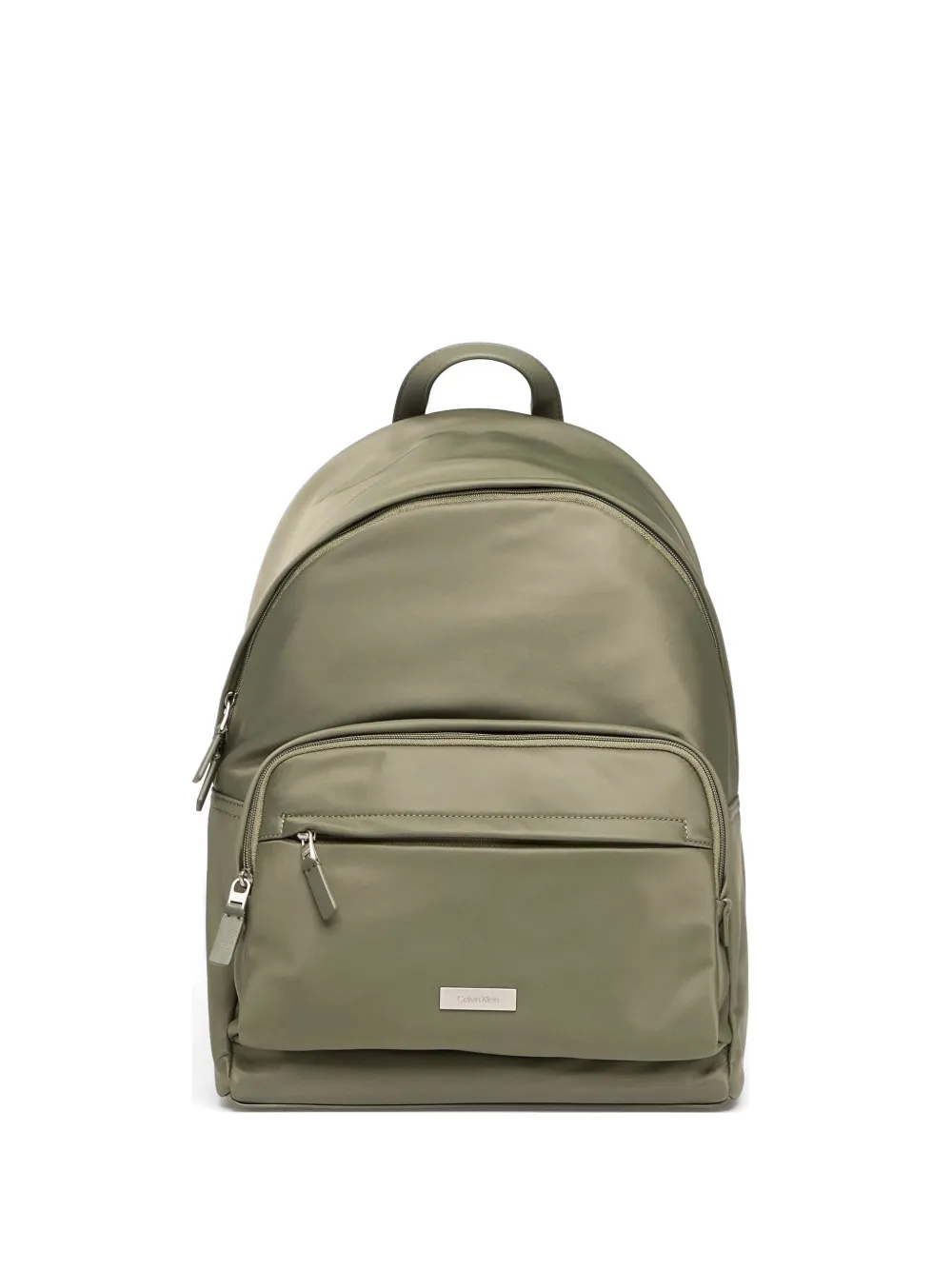 Calvin Klein logo-plaque front-pocket backpack - Verde