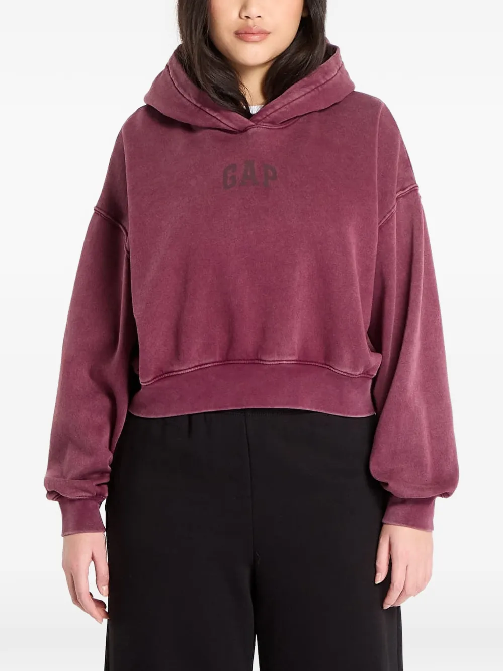 GAP VintageSoft cropped hoodie - Rot