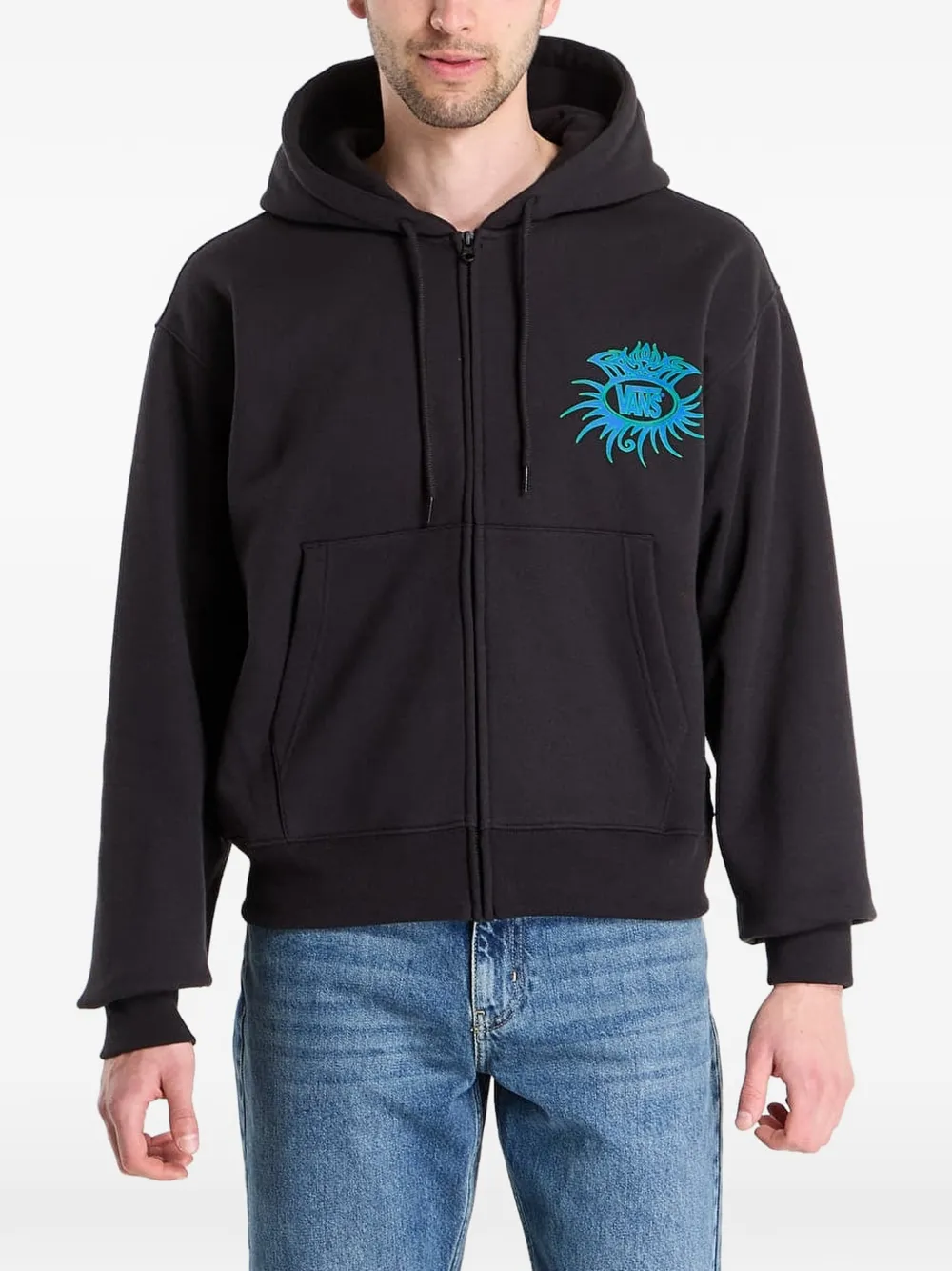 Vans Torched Logo-print Zip-up Hoodie In Multi