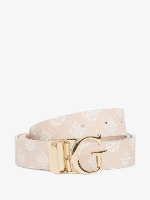 GUESS USA monogram-print logo-buckle belt