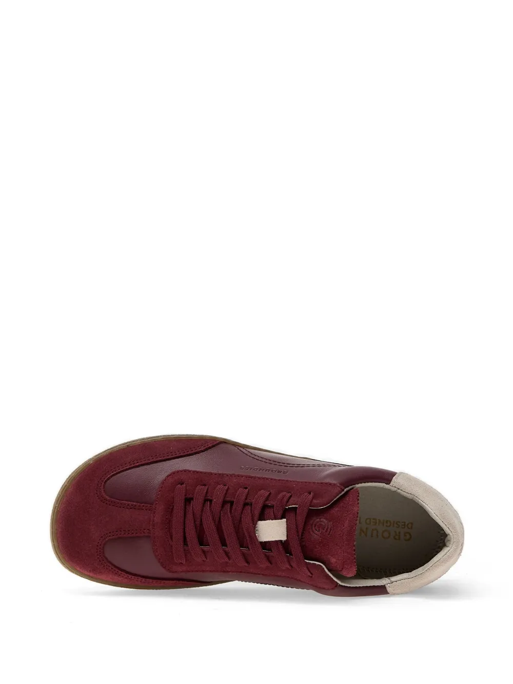 GROUNDS Panama sneakers met suède vlak Rood