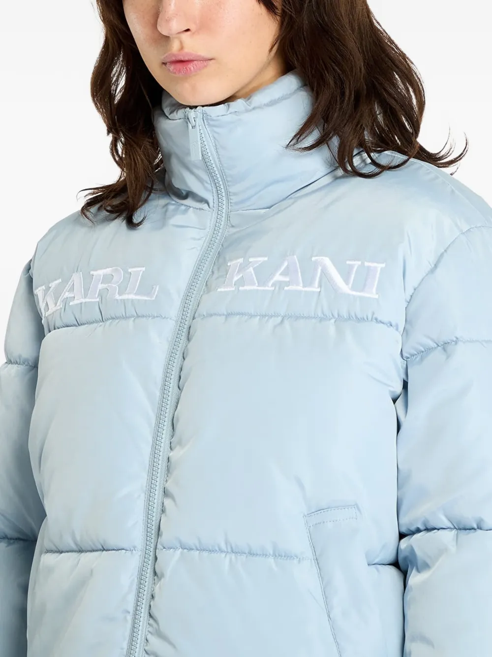 karl kani Retro Essential donsjack met geborduurd logo Blauw