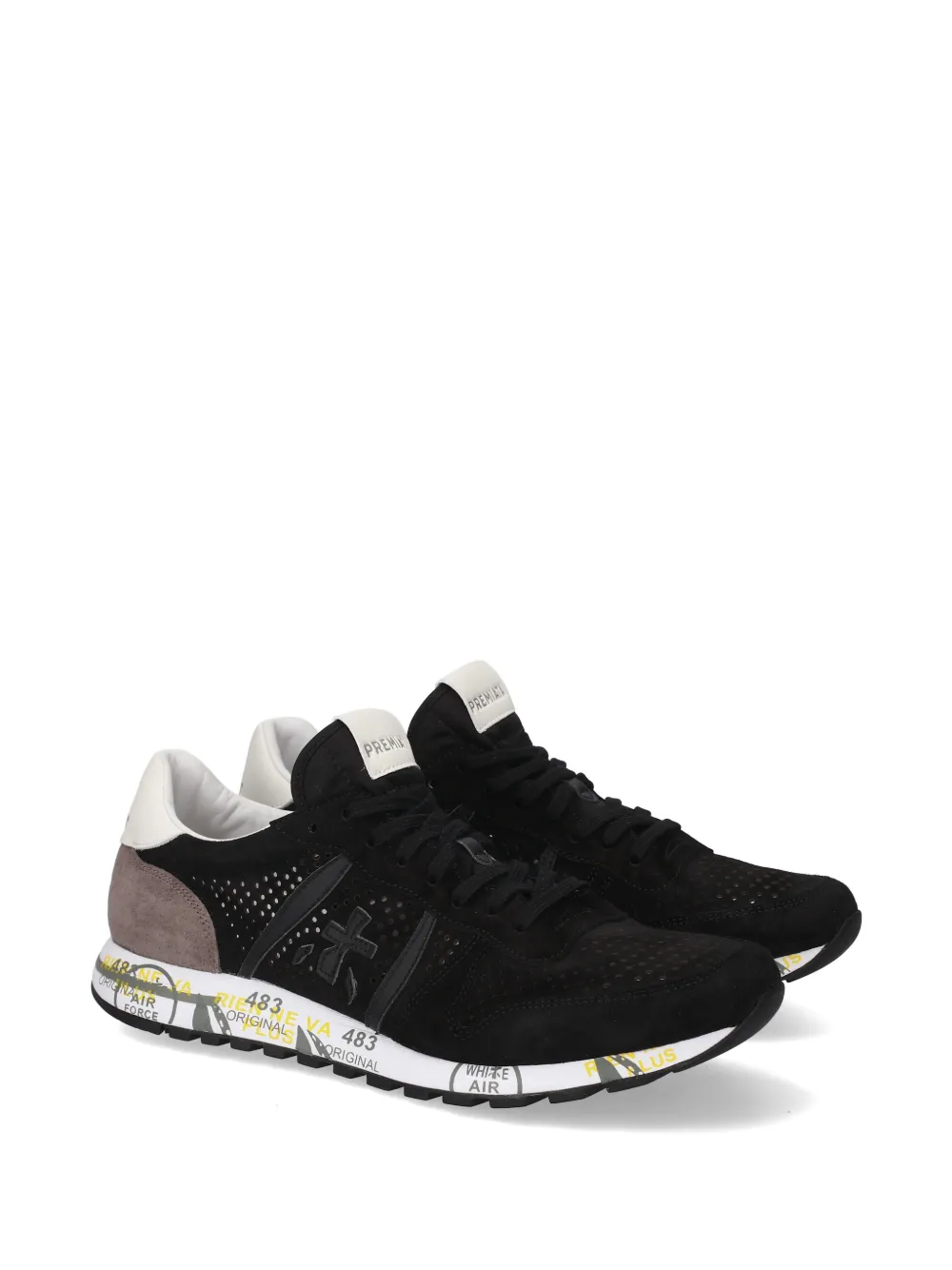 Premiata Eric perforated sneakers Zwart