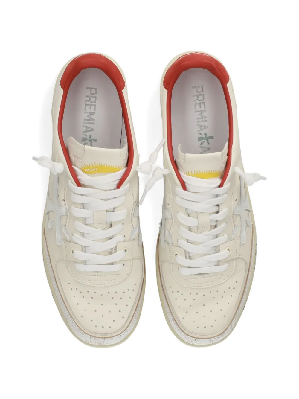 Premiata Clay crackled-effect sneakers Beige