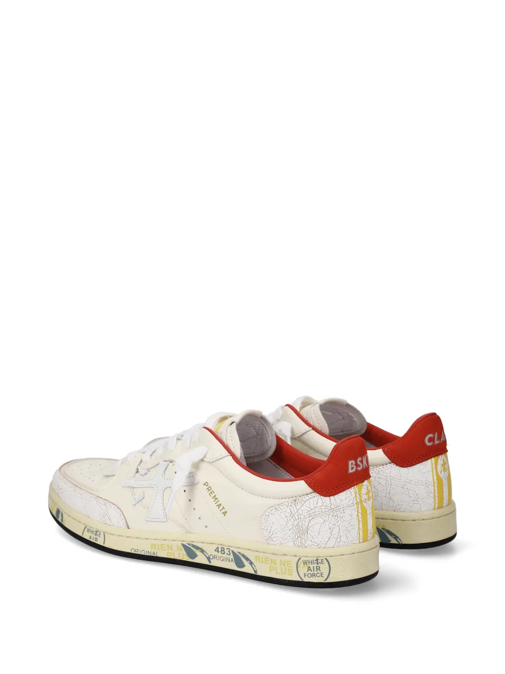 Premiata Clay crackled-effect sneakers Beige