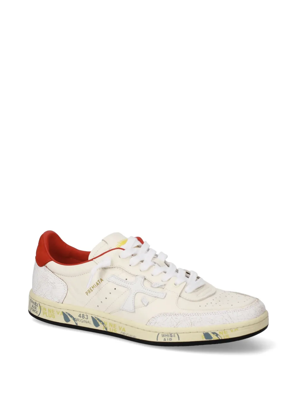 Premiata Clay crackled-effect sneakers Beige