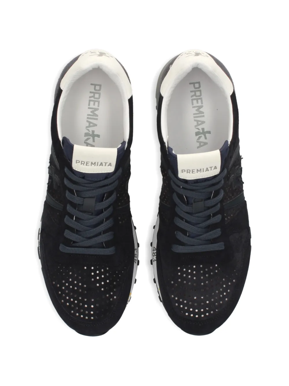 Premiata Eric perforated suede sneakers Blauw