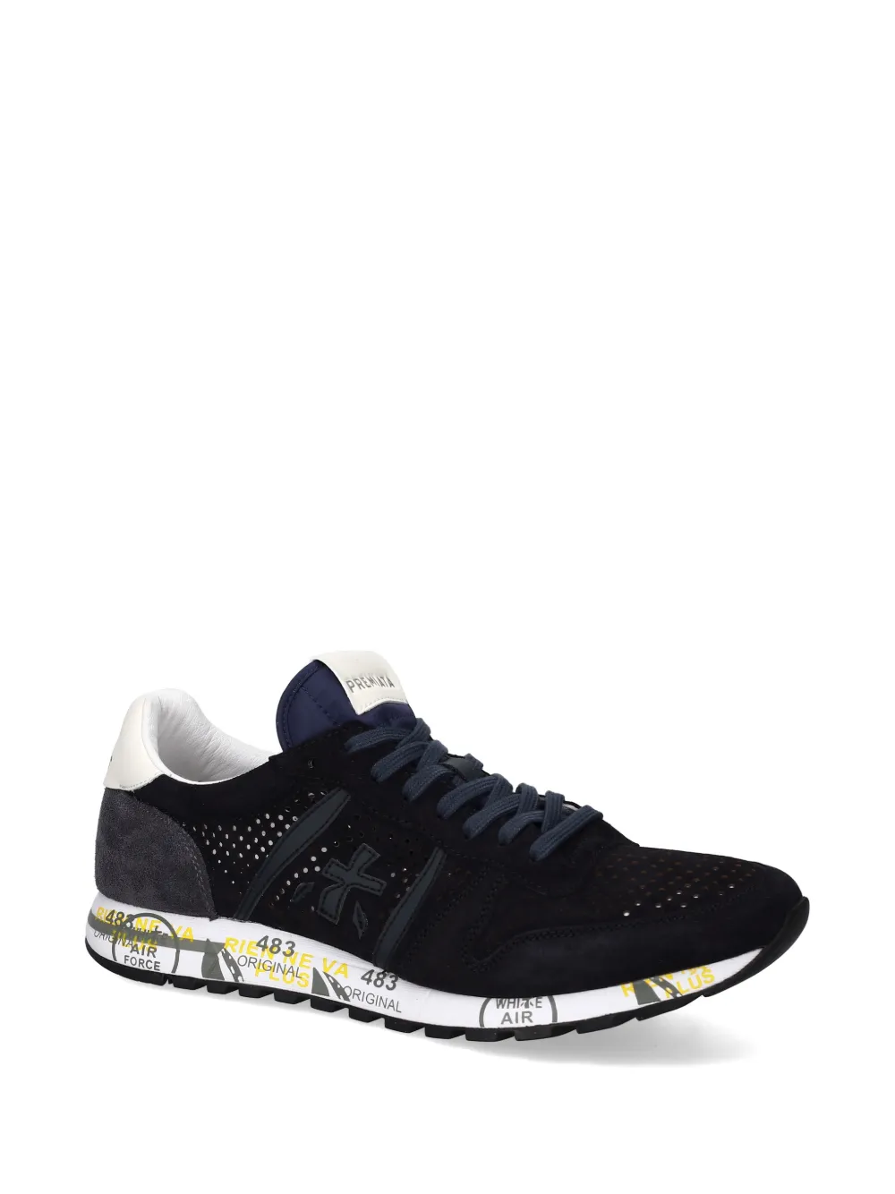 Premiata Eric perforated suede sneakers Blauw