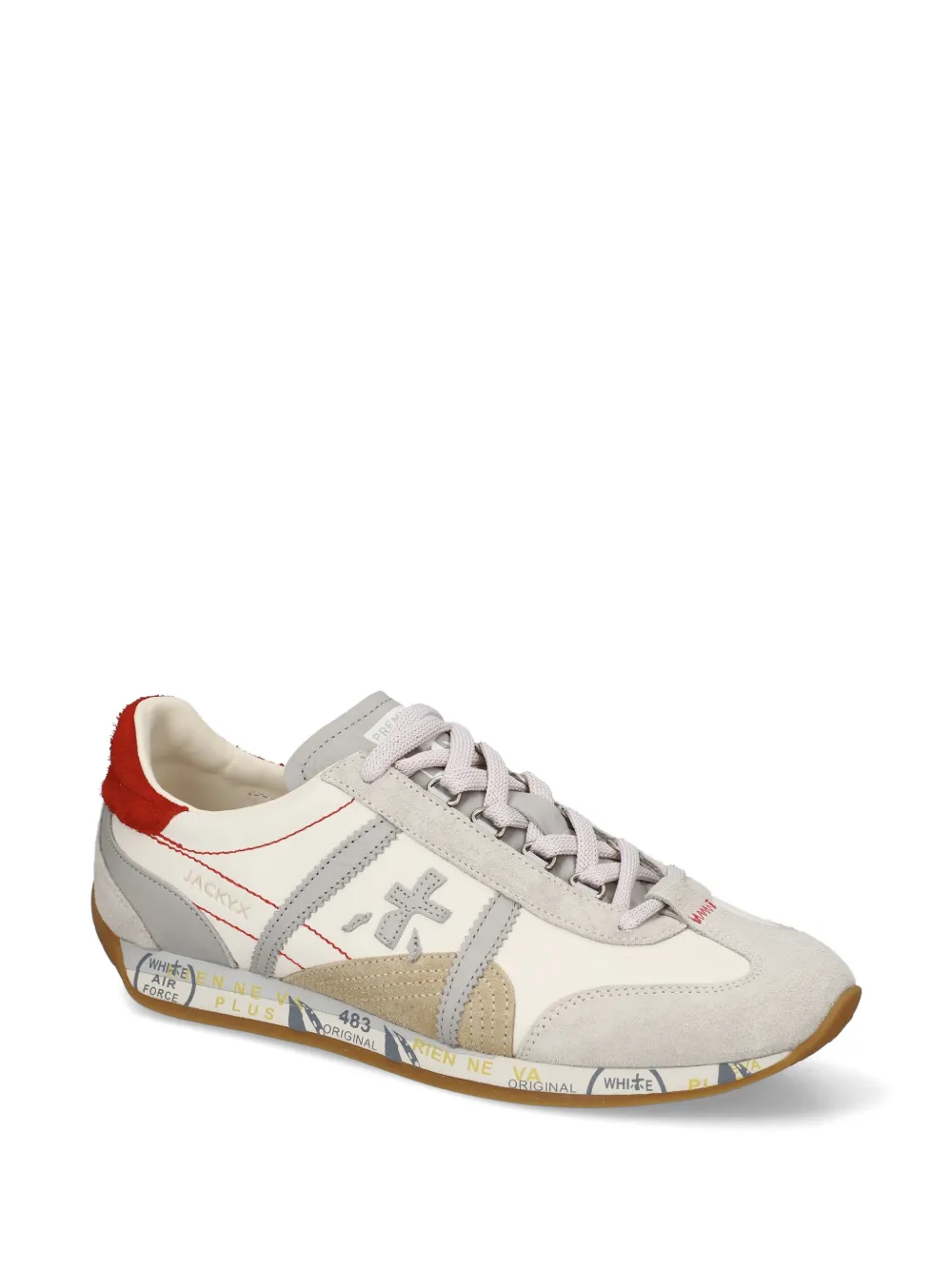 Premiata JackyX logo-patch sneakers Beige