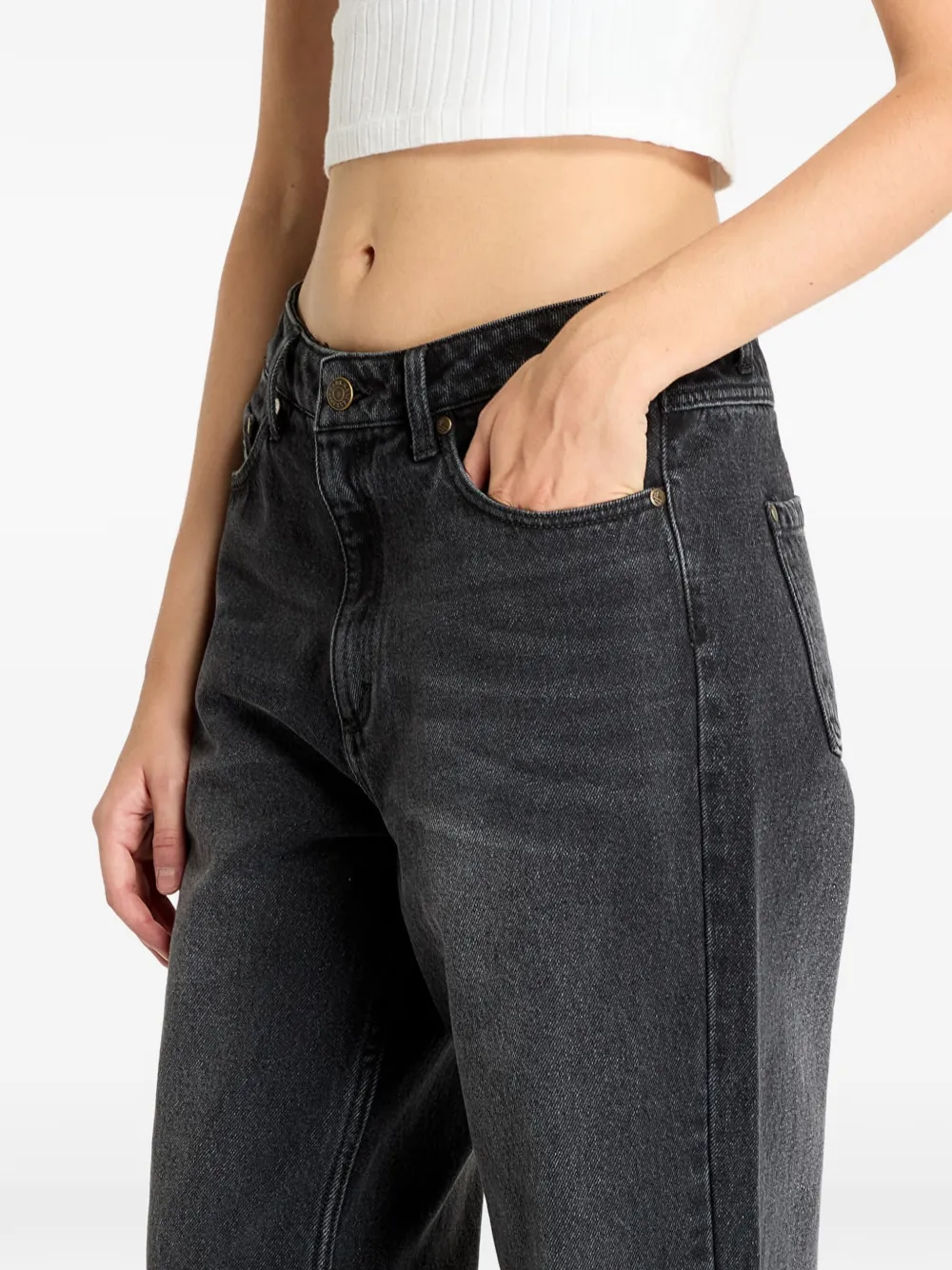 karl kani Jeans met geborduurd logo Zwart