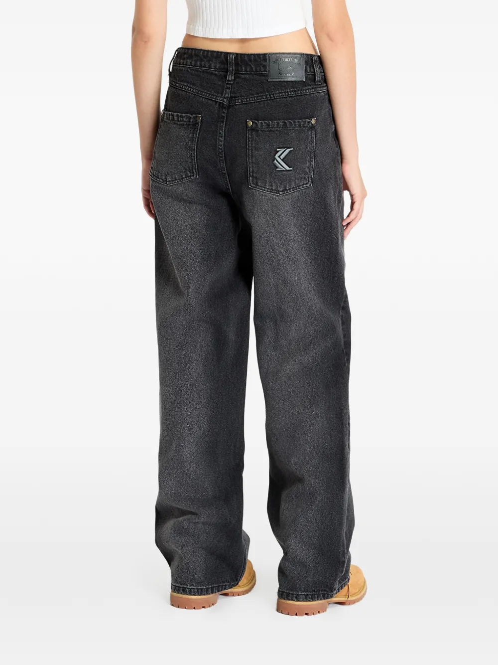 karl kani Jeans met geborduurd logo Zwart