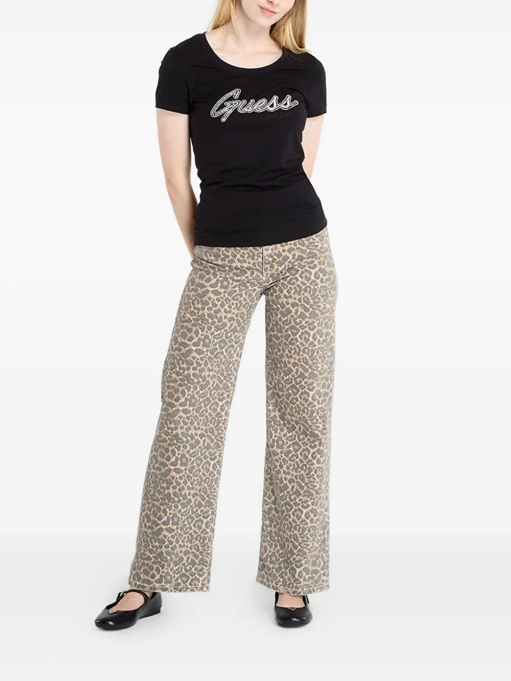 Guess Usa Vaqueros Con Estampado De Leopardo - Neutro 