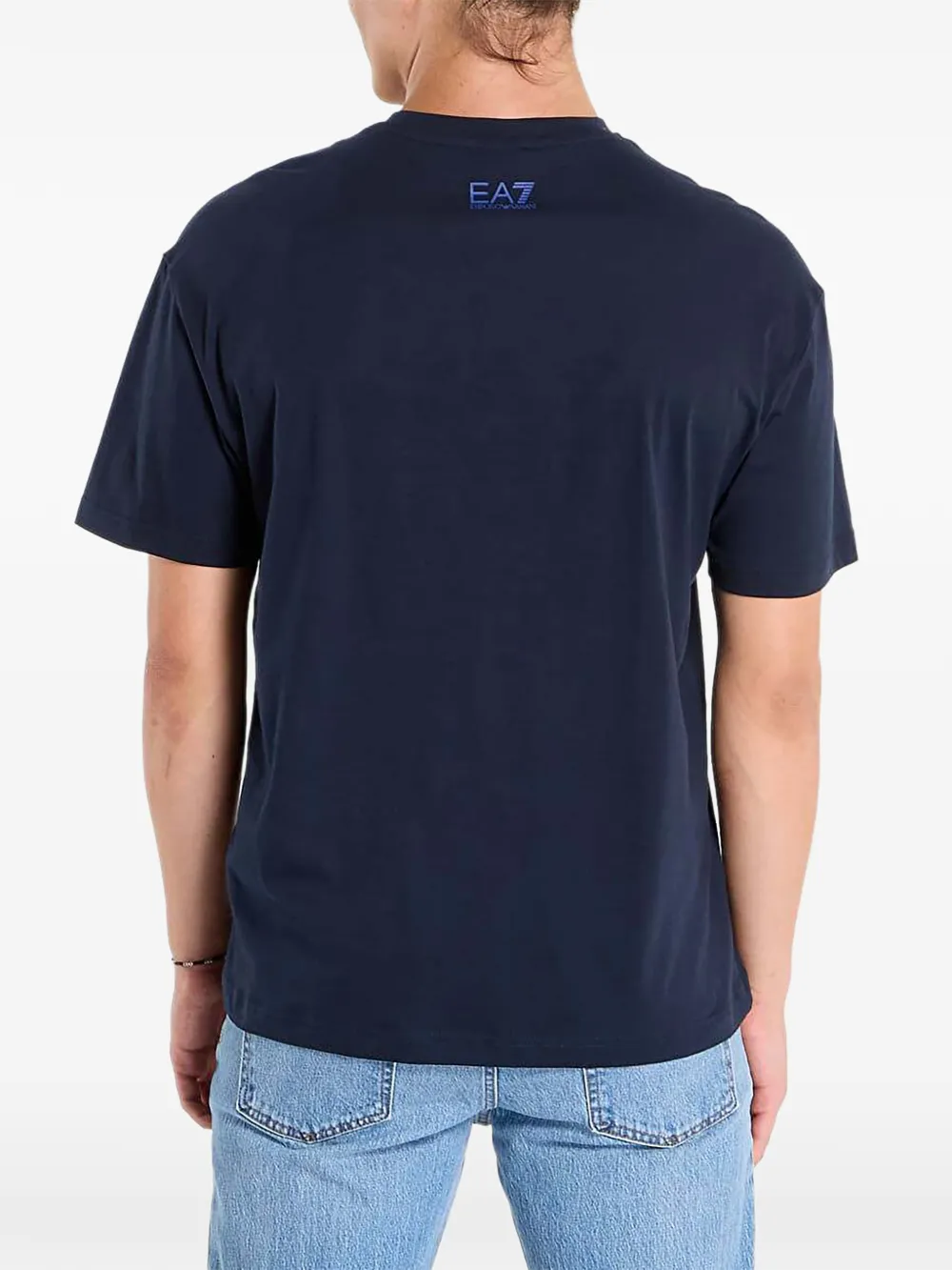 Ea7 Logo-print T-shirt In Blue