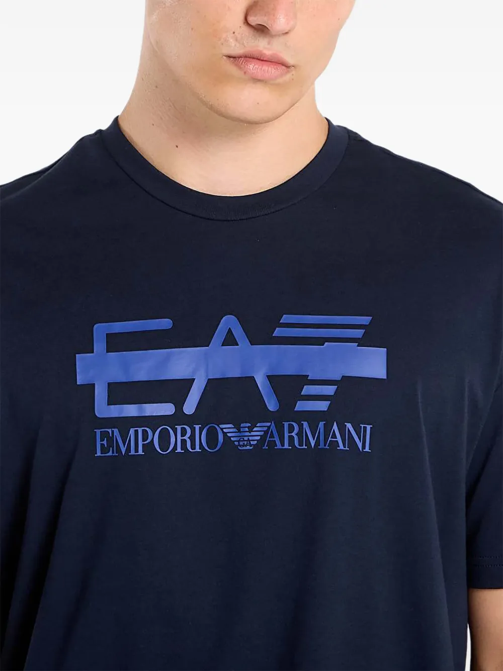 Ea7 Logo-print T-shirt In Blue