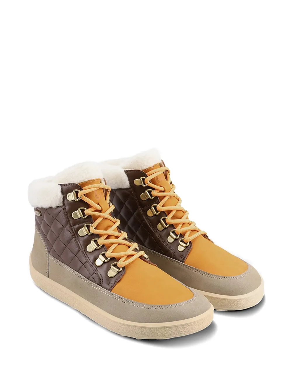 Be Lenka High-top sneakers met lammy afwerking Beige