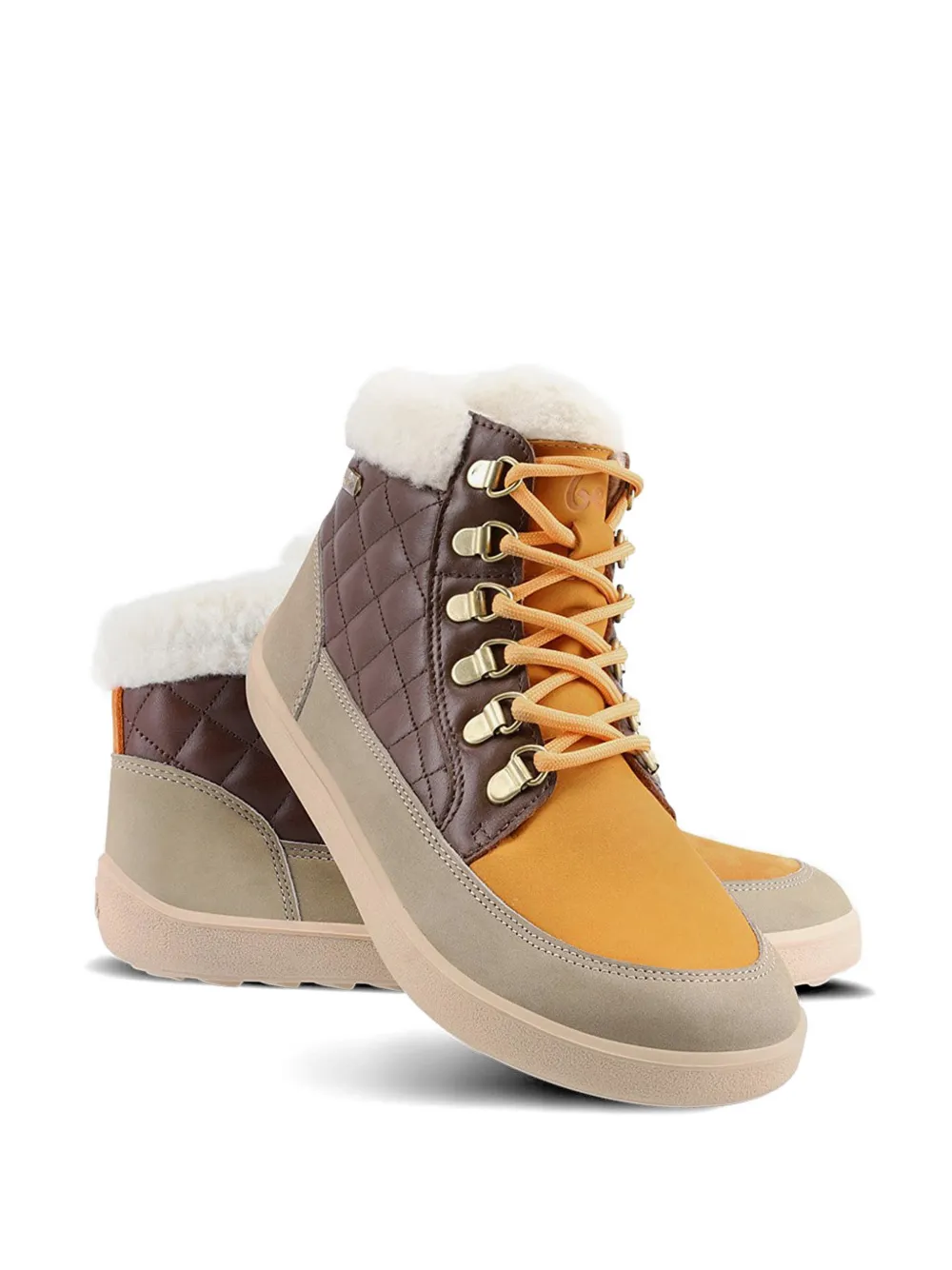 Be Lenka High-top sneakers met lammy afwerking Beige