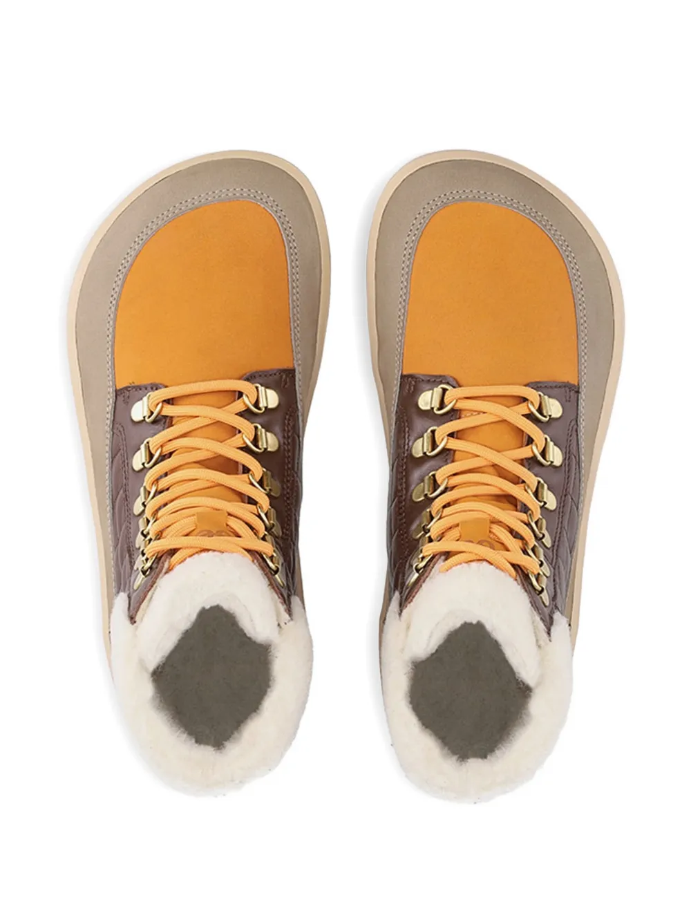 Be Lenka High-top sneakers met lammy afwerking Beige