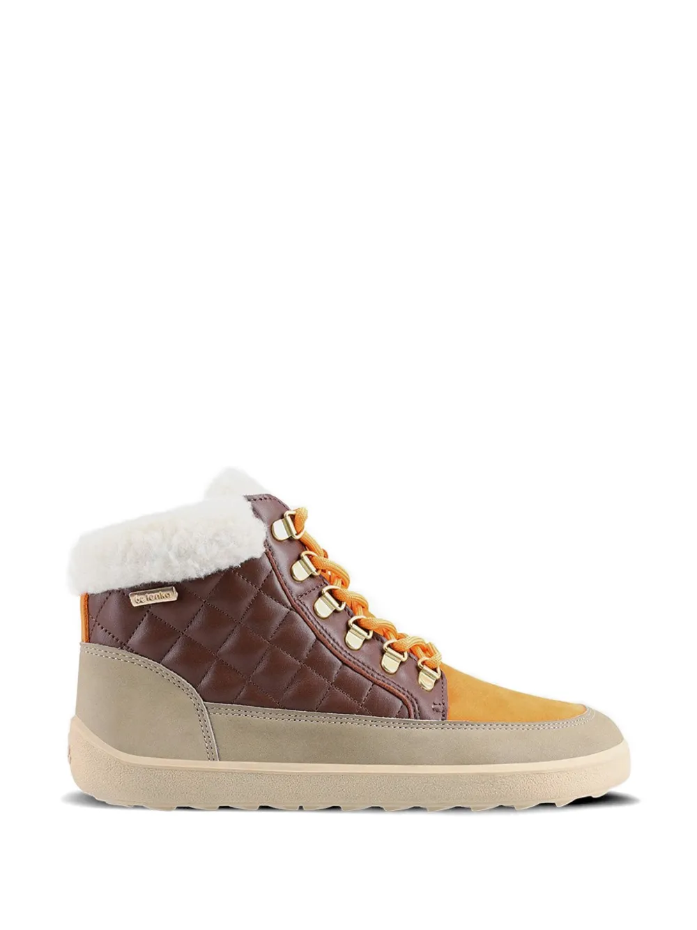 Be Lenka High-top sneakers met lammy afwerking Beige