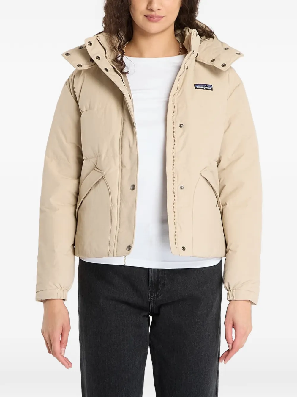 Patagonia padded-design hooded jacket - Toni neutri