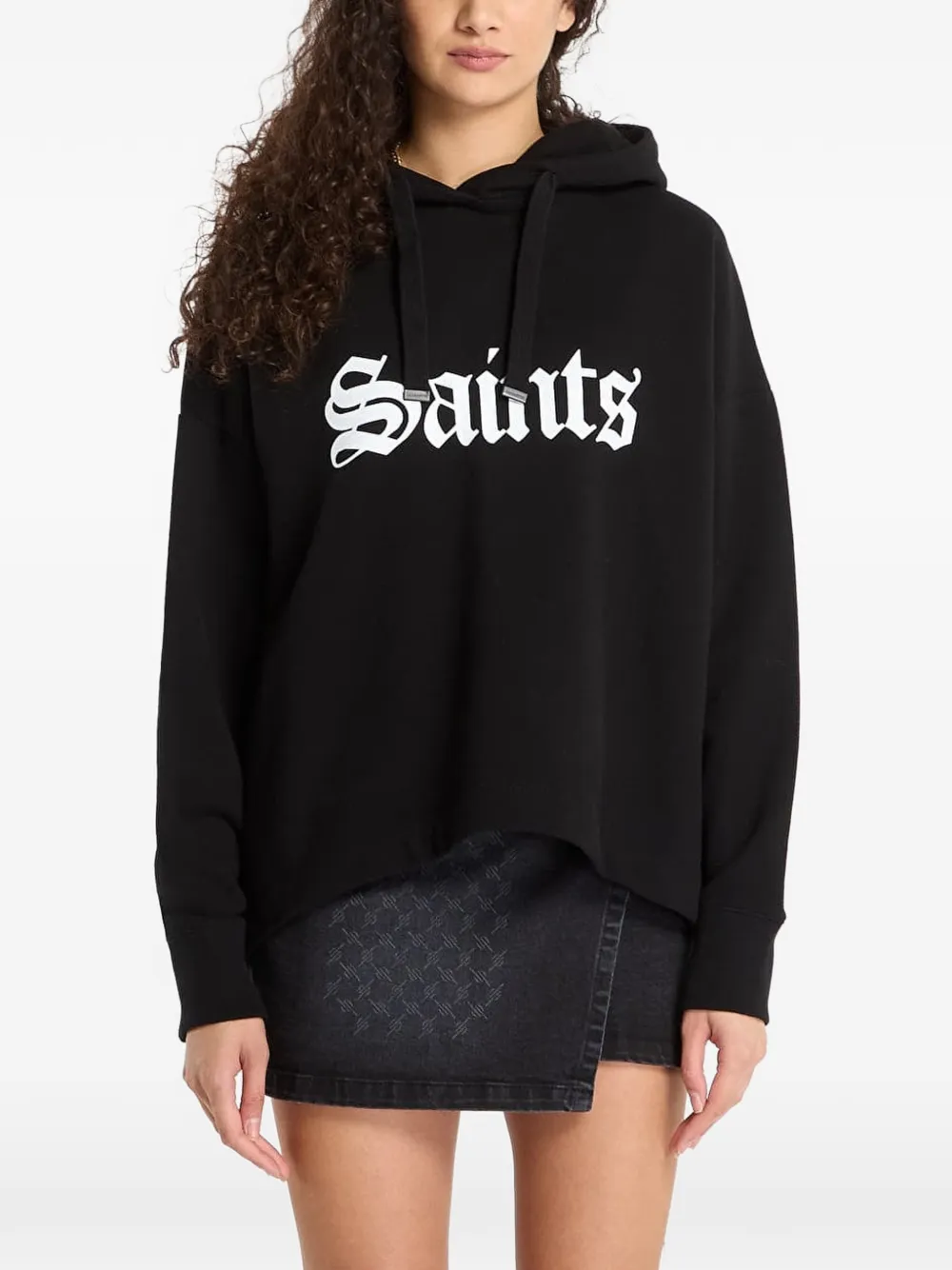 AllSaints logo-print hoodie - Nero