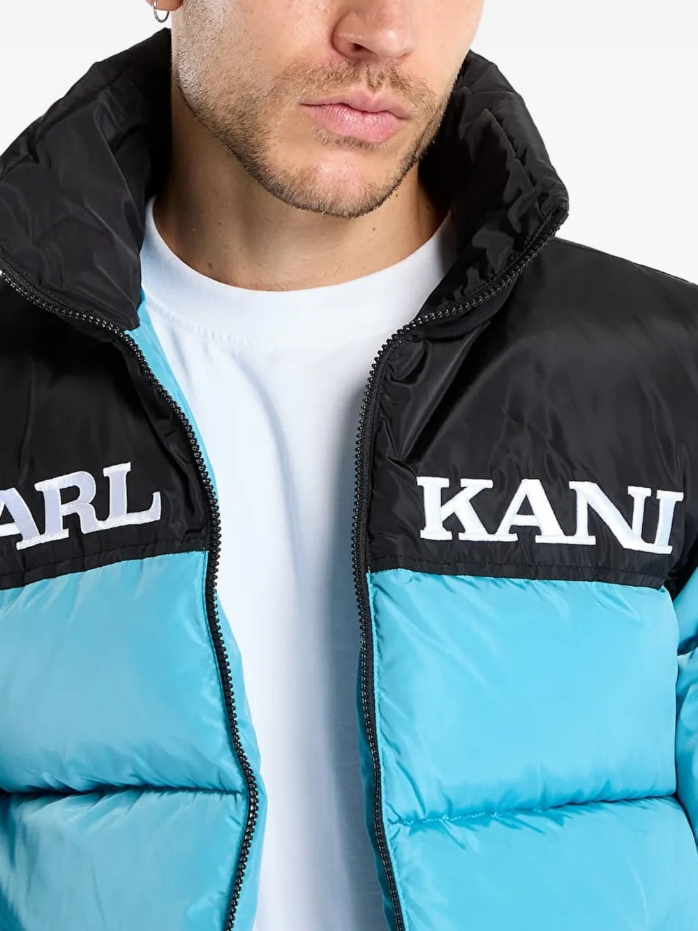 karl kani Gewatteerd jack met logoprint Blauw