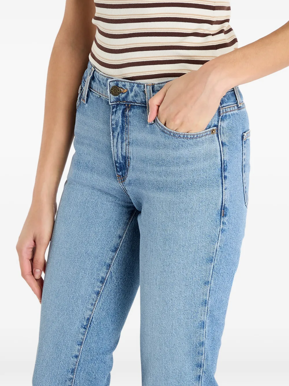 GUESS USA G08 whisker jeans met logopatch Blauw