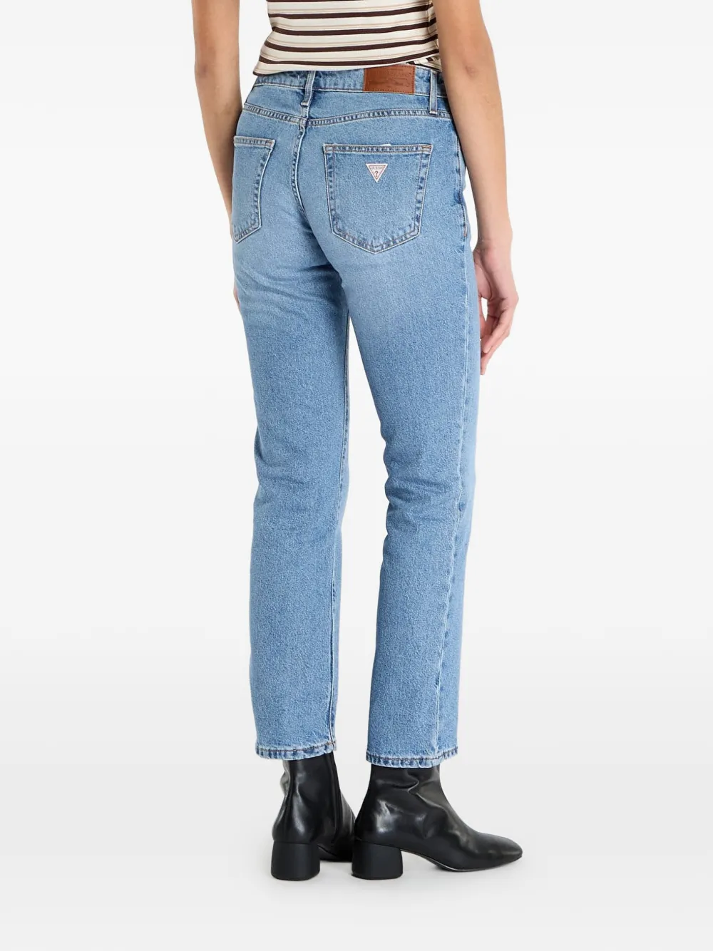 GUESS USA G08 whisker jeans met logopatch Blauw
