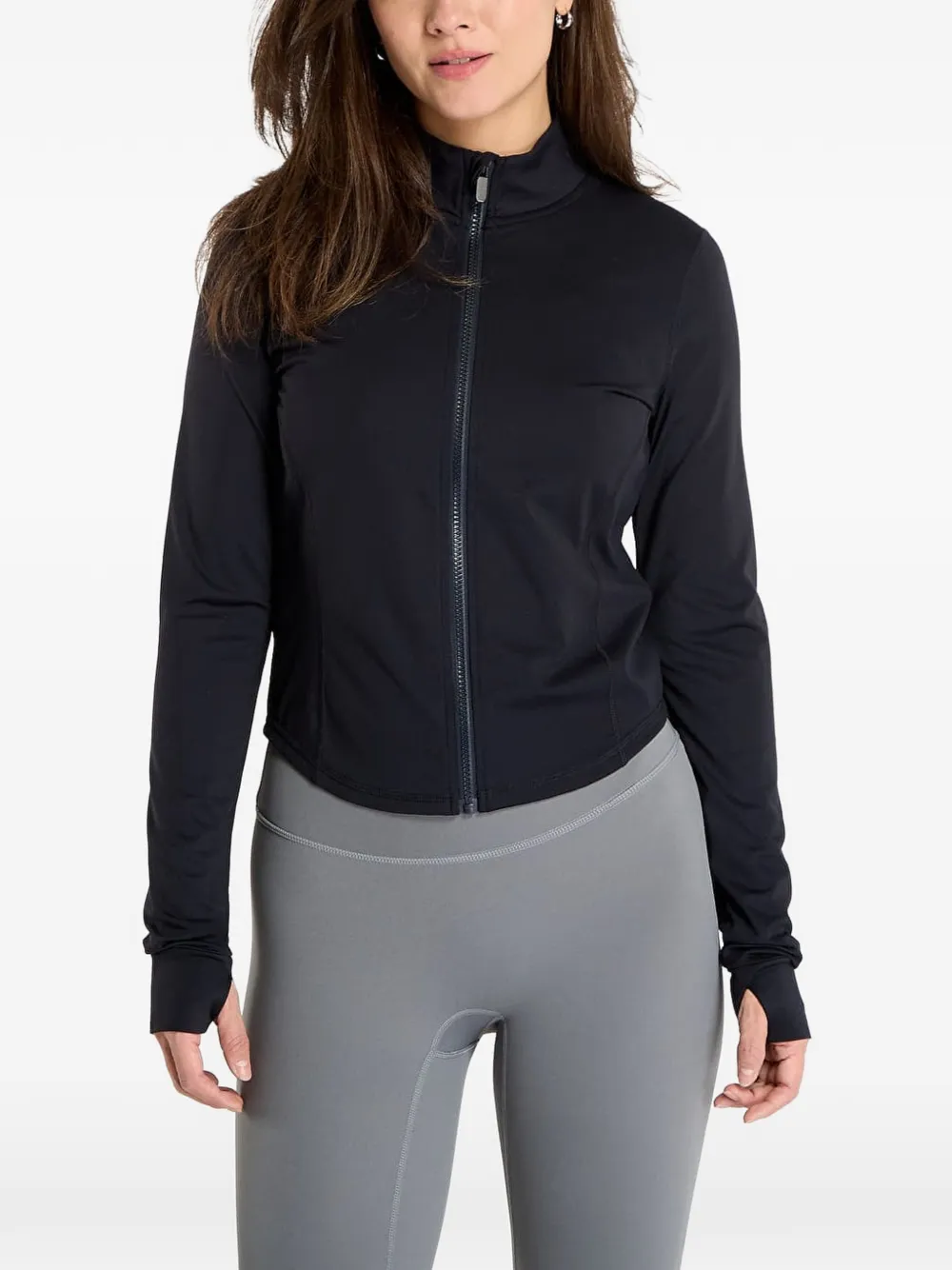 Urban Classics Reissverschluss-jacke Mit Daumenloch In Schwarz