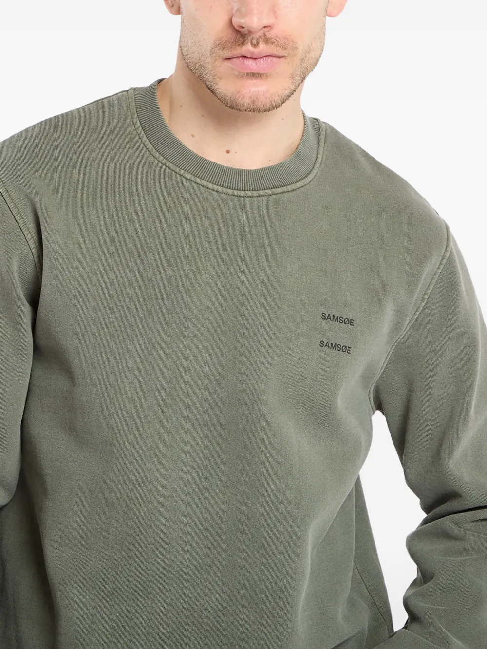 Samsoe & Samsoe Logo-print Sweatshirt In Gray