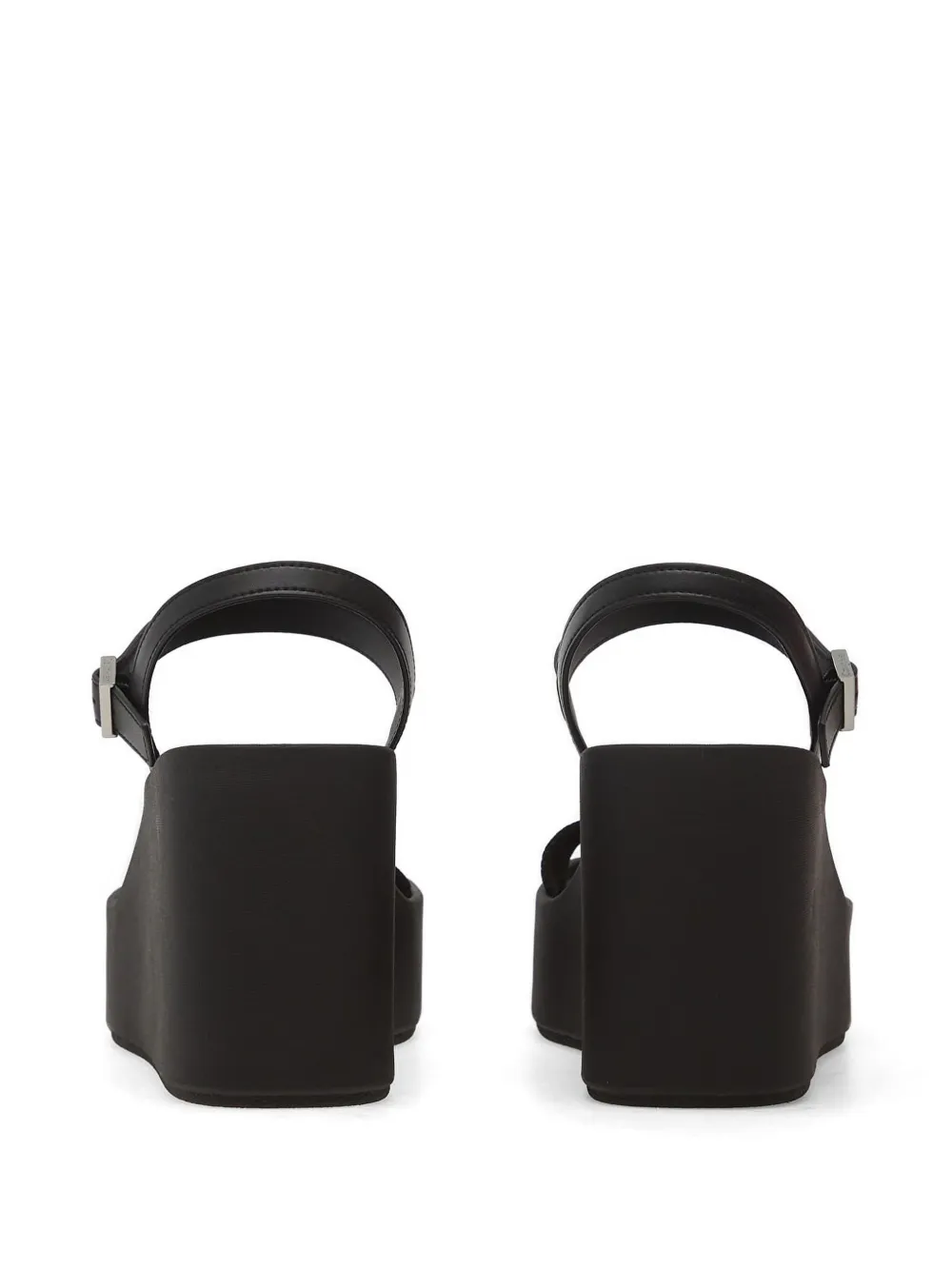 Calvin Klein Sandalen met sleehak en geborduurd logo Zwart