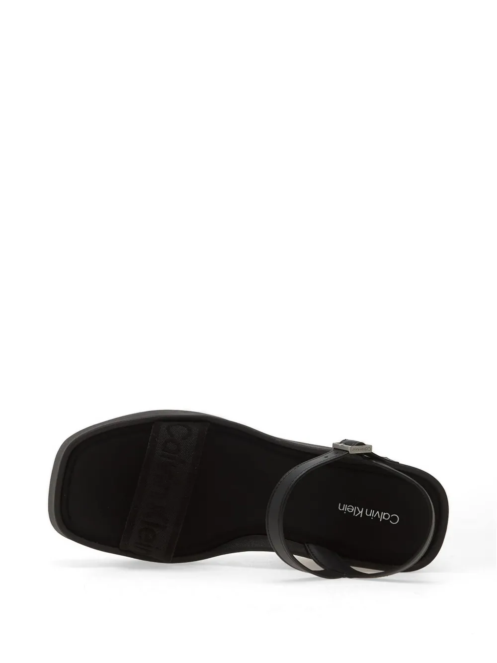 Calvin Klein Sandalen met sleehak en geborduurd logo Zwart