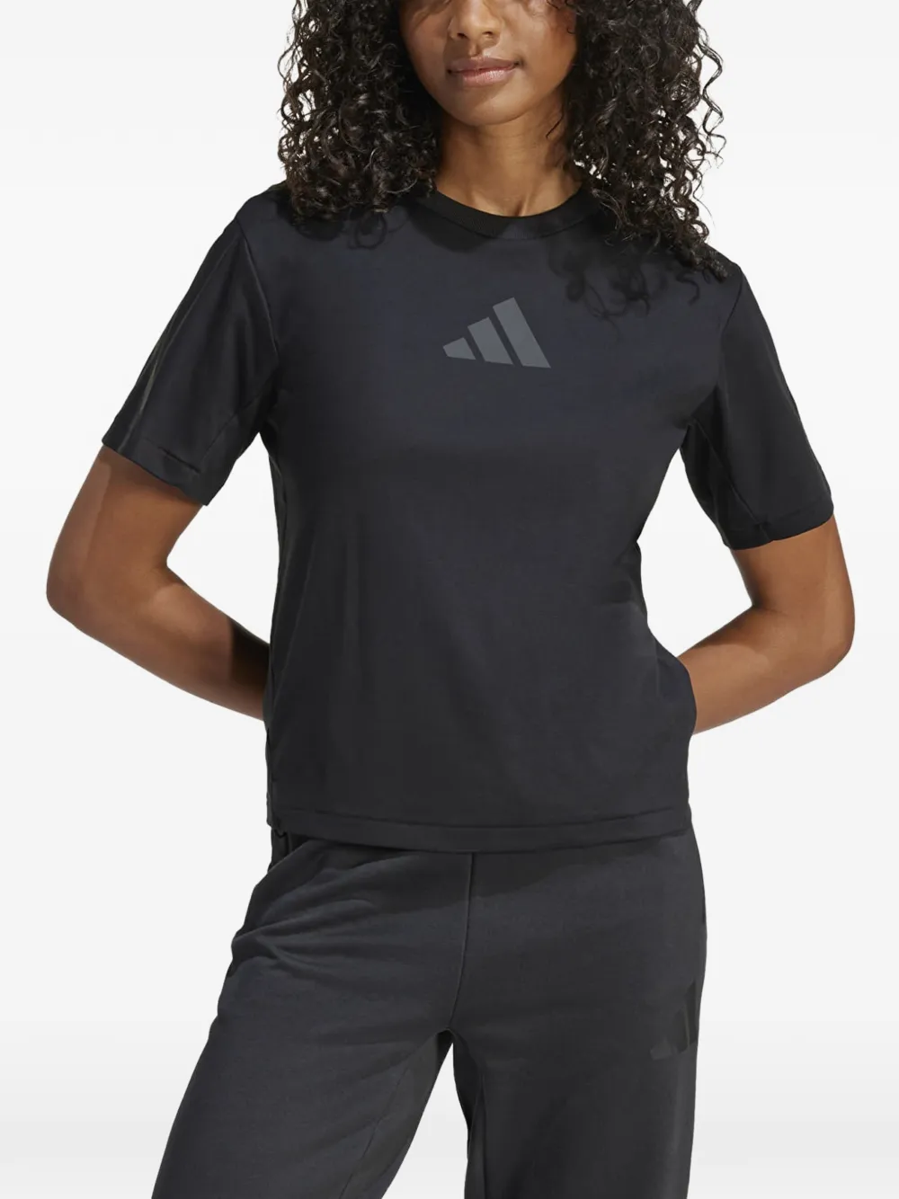 adidas T-shirt met logoprint Zwart