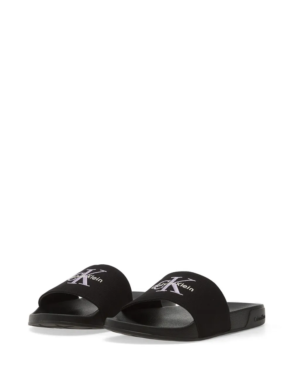 Calvin Klein Slippers met geborduurd logo Zwart