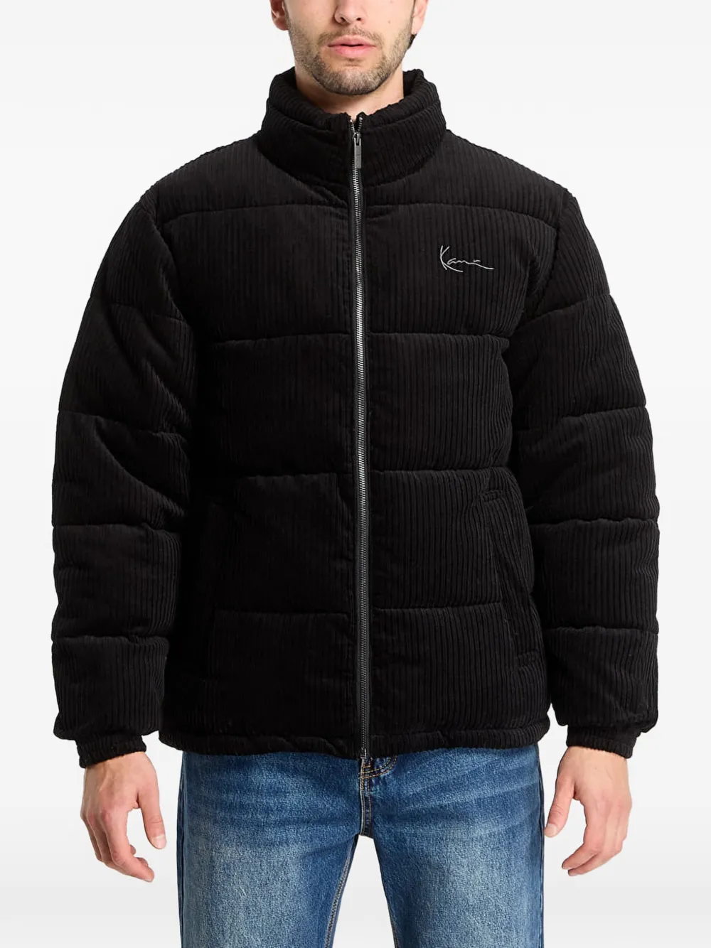 karl kani corduroy padded jacket - Schwarz