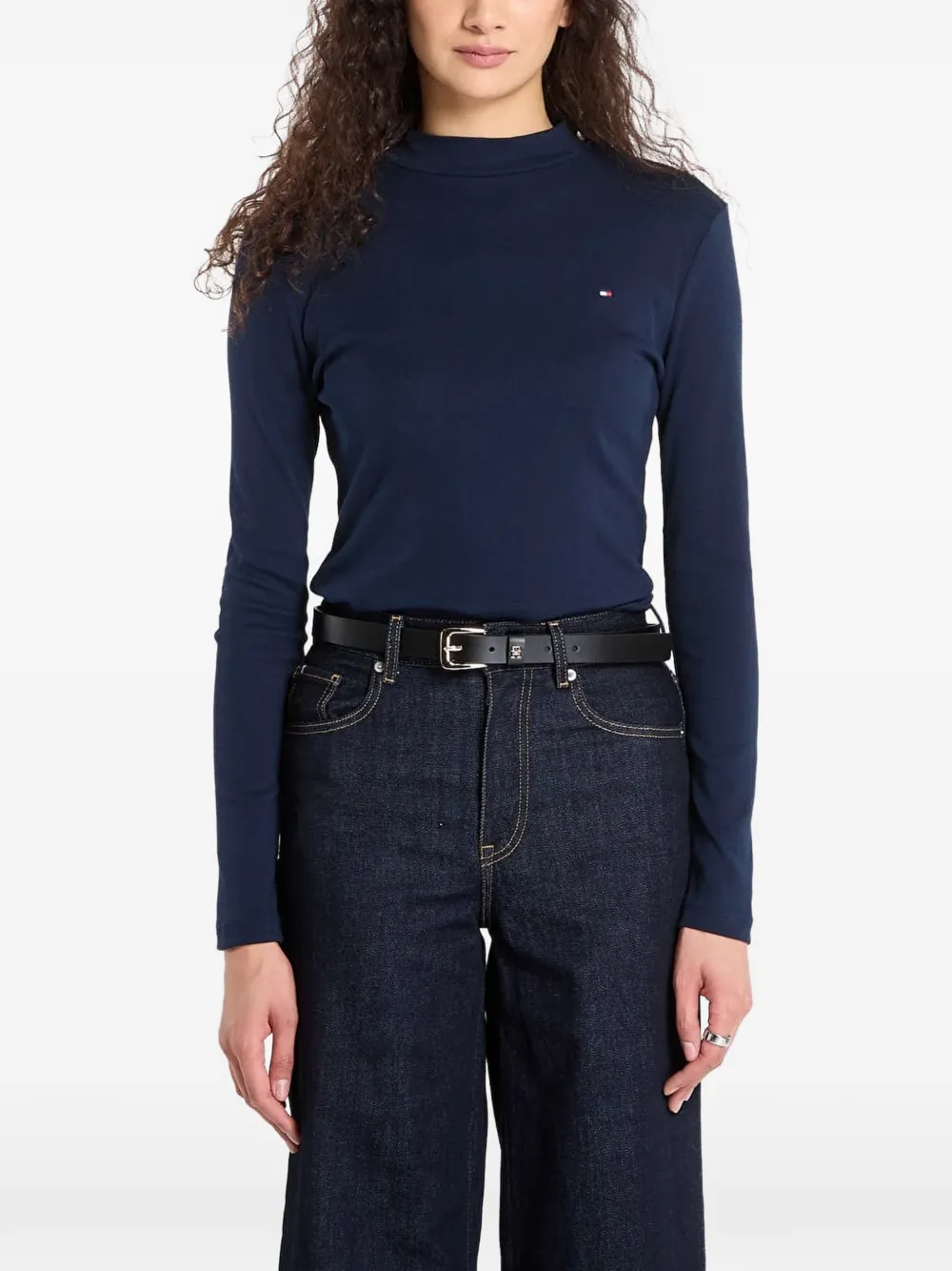 Tommy Hilfiger high-neck long-sleeve top - Blu