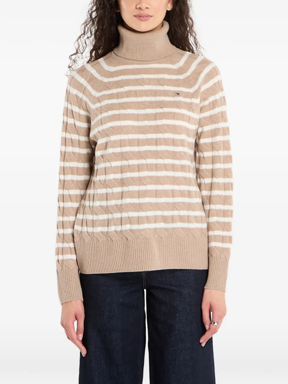 Tommy Hilfiger cable-knit striped sweater - Toni neutri