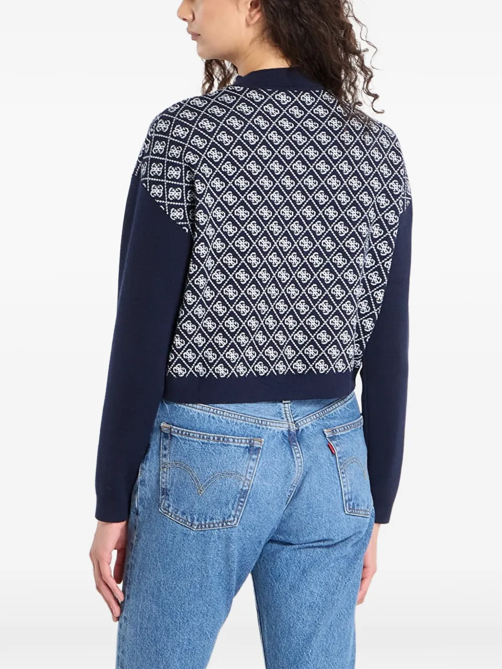 GUESS USA Aubrey trui met monogram-print Blauw