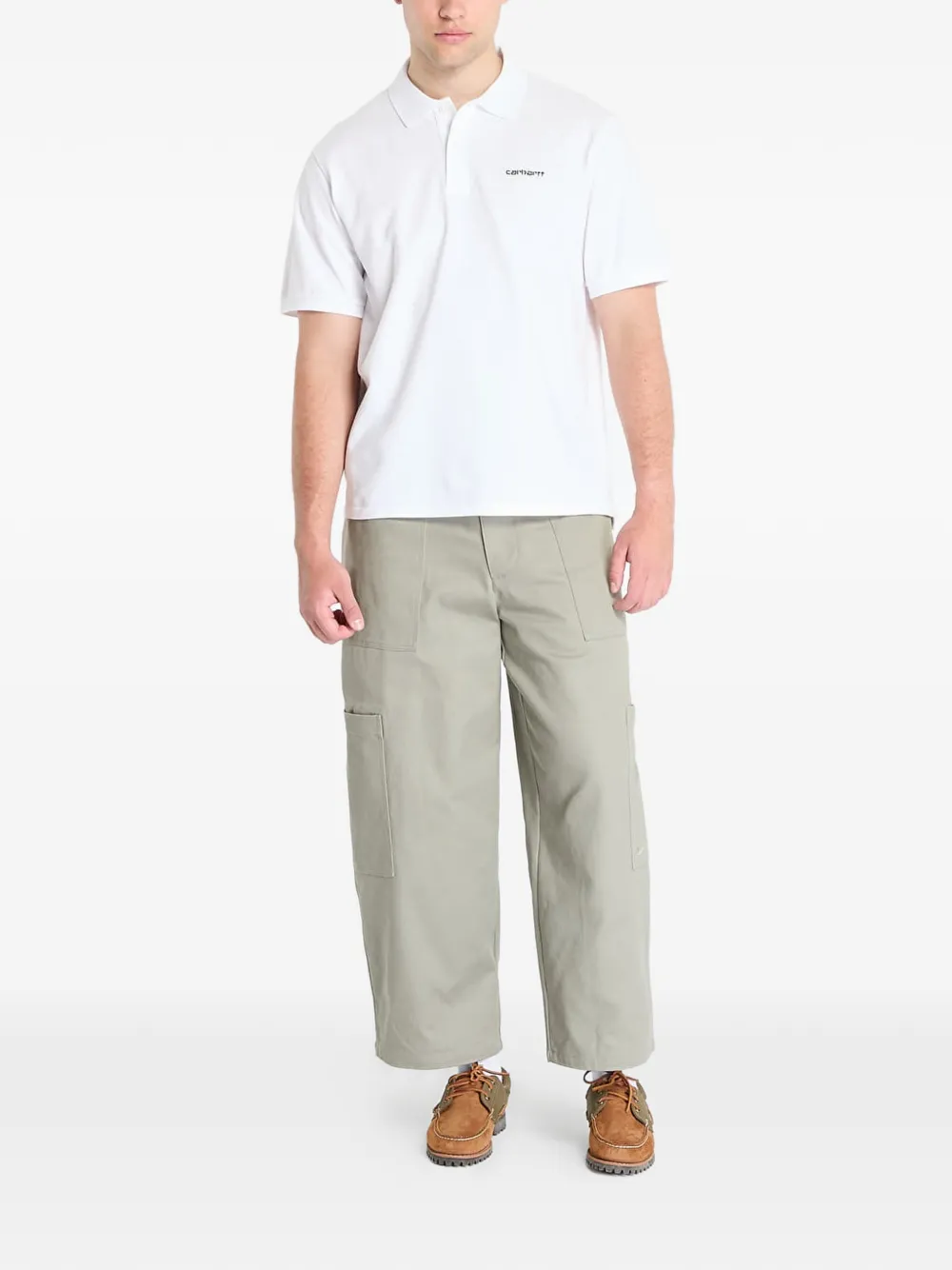 Carhartt WIP Poloshirt met logoprint Wit