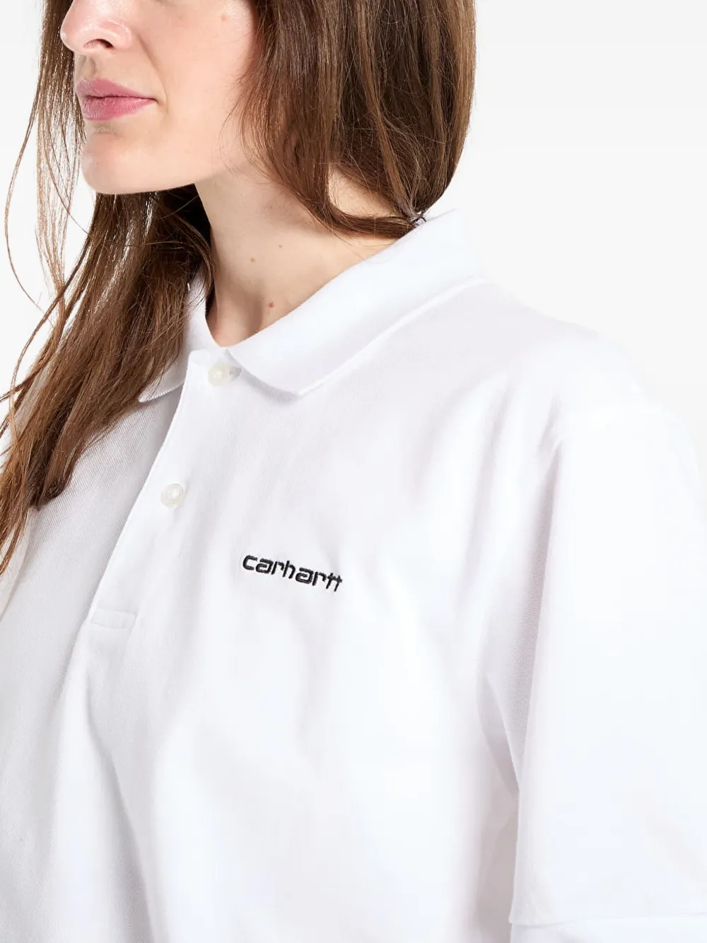 Carhartt WIP Poloshirt met logoprint Wit