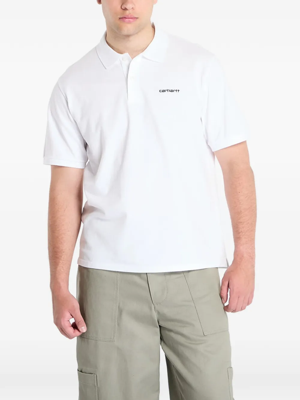 Carhartt WIP logo-print piqué polo shirt - Weiß