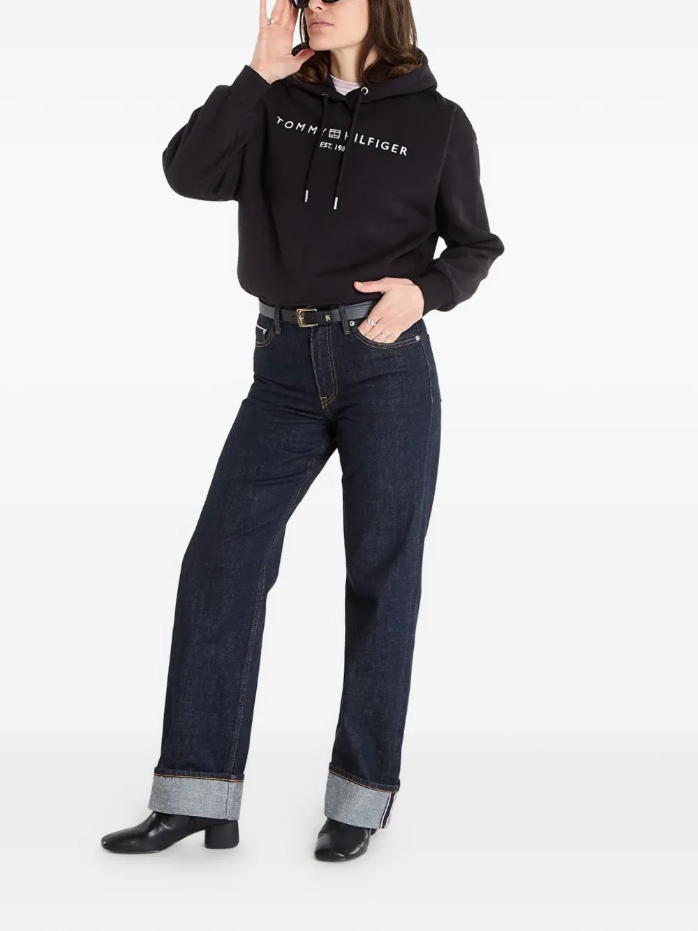 Tommy Hilfiger Hoodie met logoprint Zwart