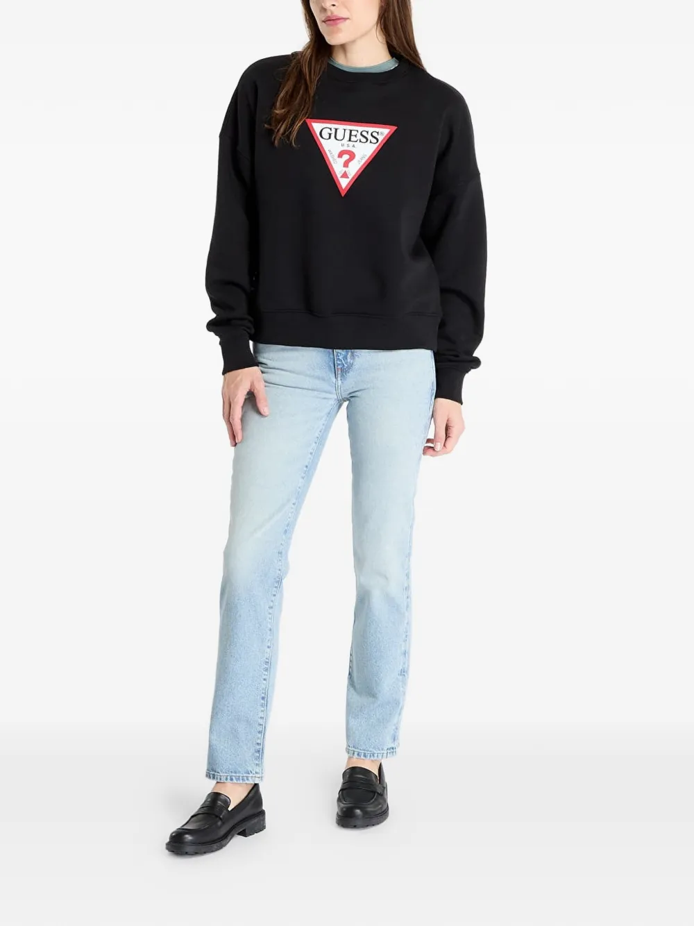 GUESS USA Sweater met logoprint Zwart