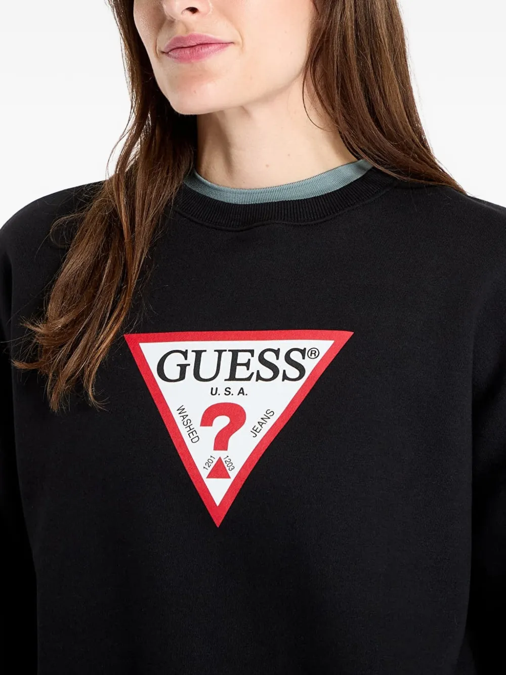 GUESS USA Sweater met logoprint Zwart