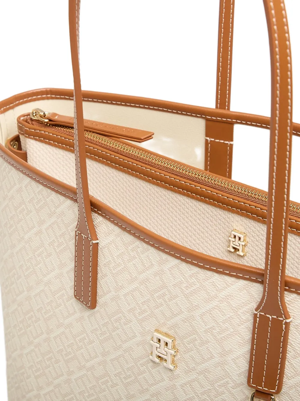 Tommy Hilfiger Shopper met monogram-print Beige