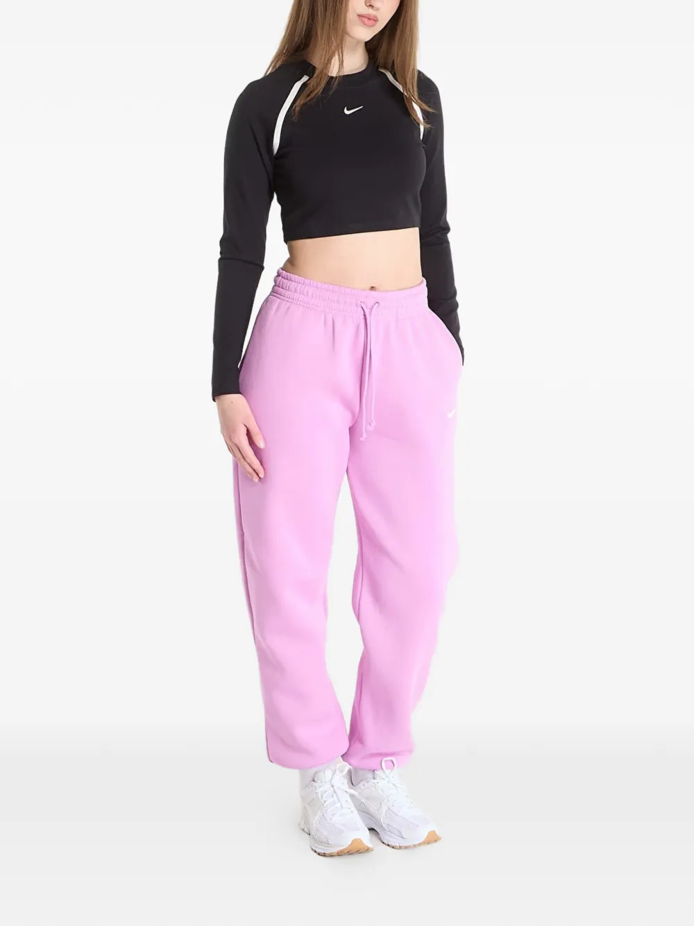 Nike Cropped T-shirt met afwerking Zwart
