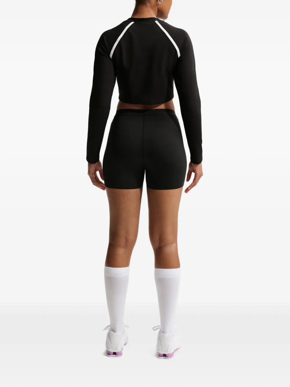Nike Cropped T-shirt met afwerking Zwart